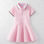 Girls School Uniform Dress England Style Kids Short Sleeve Polo - Image 6