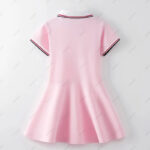 Girls School Uniform Dress England Style Kids Short Sleeve Polo - Image 2